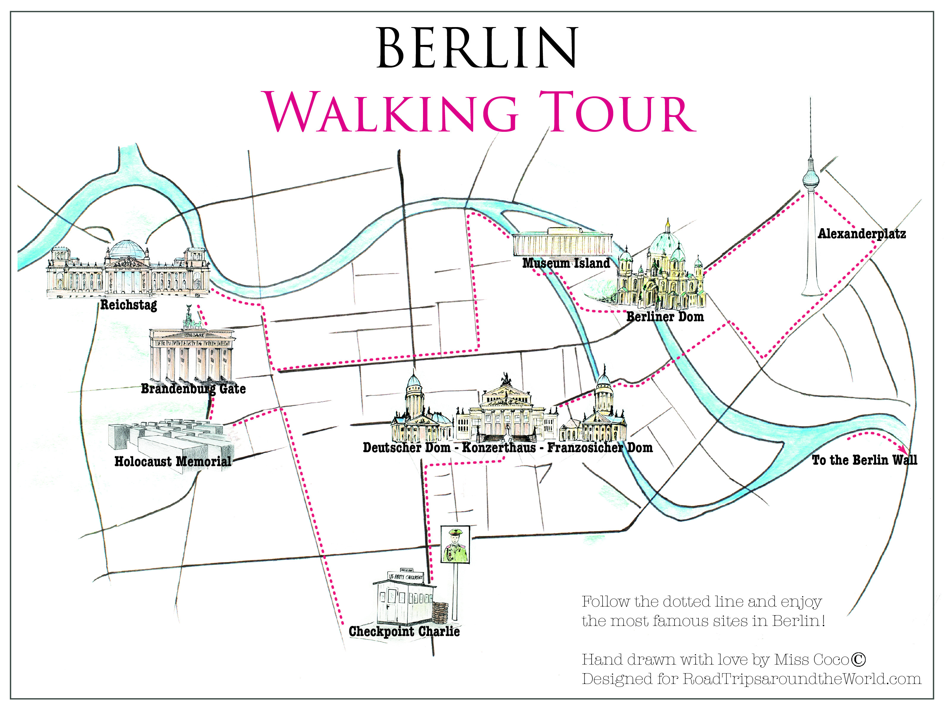 A Walking tour map of Berlin on Trips around the World