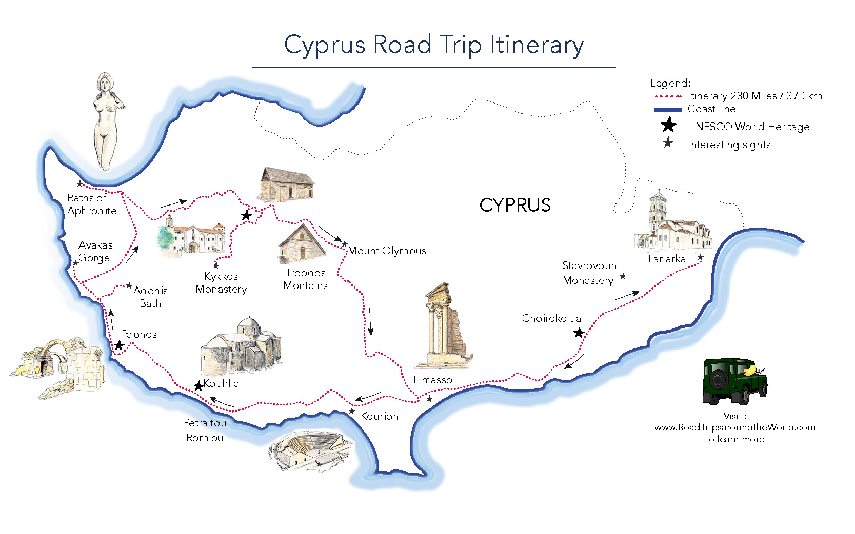 a road trip in cyprus free printable map road trips